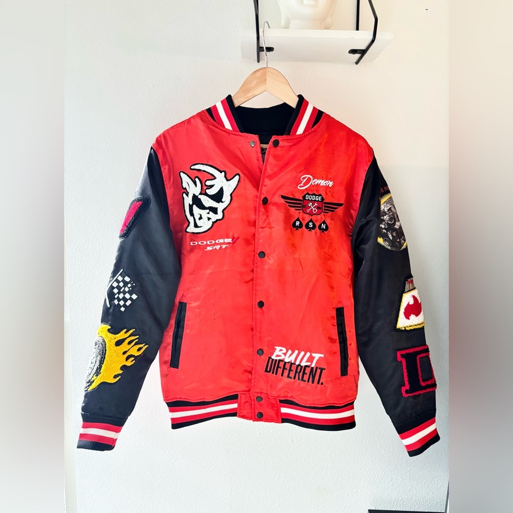 💔 🏁 fashion nova men — dodge demon satin bomber 🏁💔